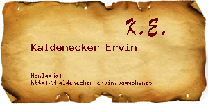 Kaldenecker Ervin névjegykártya